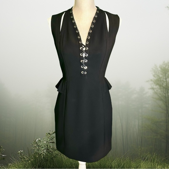 Altuzarra Black ‘Topi’ Lace-Up Bodice Peplum Detail Dress Size 6,All Products : American Fashion Style Bags On Sale